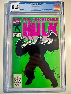 Buy INCREDIBLE HULK #377 CGC 8.5 VF White Pages Marvel Comics • 39.98£