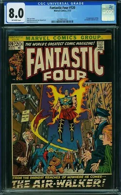 Buy Fantastic Four 120 Cgc 8.0 Ow Pages Marvel 1971 1st Air Walker Picture Frame C5 • 142.52£