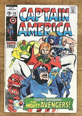 Buy Captain America #116 1969 Fine- Gene Colan Avengers Marvel • 11.85£