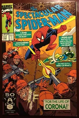 Buy MARVEL COMICS SPECTACULAR SPIDER-MAN #177 1991 Corona Appearance Buscema Cover • 4.57£