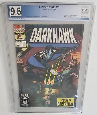 Buy DARKHAWK #1 NOT  CGC PGX GRADED 9.6 NM White Pages, Origin & 1st App 1991 • 51.24£