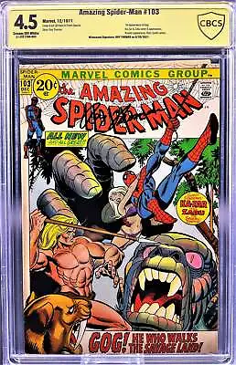 Buy Amazing Spider-Man #103, CBCS 4.5 VG+, 1st Gog, Signed By Roy Thomas • 78.87£