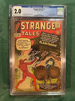 Buy Strange Tales #113 CGC 2.0 OWP Marvel Key - Origin & 1st App Of Plantman 1963! • 75.95£