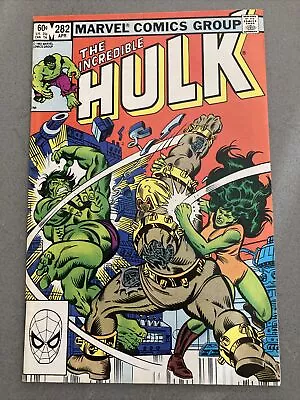Buy The Incredible Hulk 282 First Hulk / She Hulk Team Up Vintage Marvel Comics 1983 • 19.99£