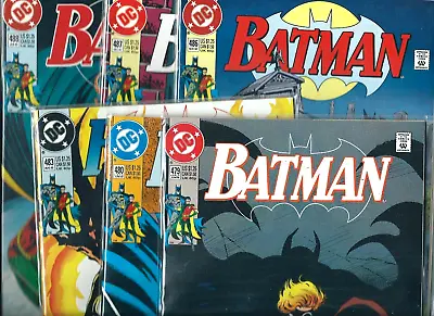 Buy Batman: #479, #480, #483, #486, #487, & #488--six Stand Alone Issues --dc Comics • 23.36£