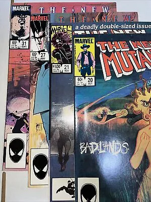 Buy New Mutants Lot #s 20, 21, 27, 31 (1985-85, Marvel) Sienkiewicz Covers! • 17.98£