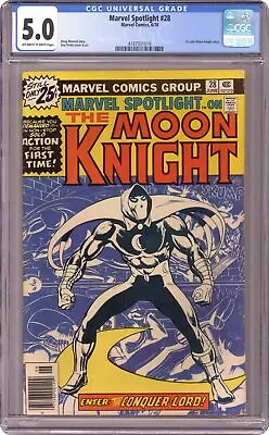 Buy Marvel Spotlight #28 CGC 5.0 1976 4187931019 1st Solo Moon Knight App. • 74.32£
