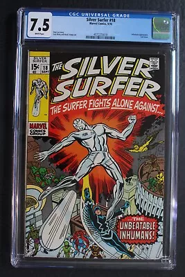 Buy Silver Surfer #18 Vs Inhumans Battle 1970 League Of Evil Inhumans KIRBY CGC 7.5 • 135.92£