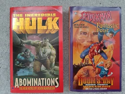 Buy 2 X Marvel Paperback Books. Hulk, Abominations & Spiderman & Fantastic Four. Vgc • 8£