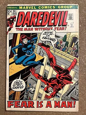 Buy DAREDEVIL #90 (Marvel Comics 1972) Black Widow & Mr. Fear Appearances! FN • 15.82£