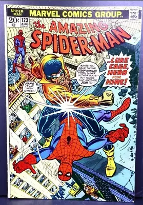 Buy Amazing Spider-Man #123 VF 8.0 Luke Cage Hero For Hire! Gil Kane Art! • 39.98£