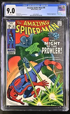 Buy 1969 Amazing Spider-Man 78 CGC 9.0 1st Appearance And Origin Of The Prowler • 759.54£