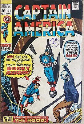Buy Captain America #131 November 1970 Identity Of Hood Revealed Bucky Barnes Story • 14.99£