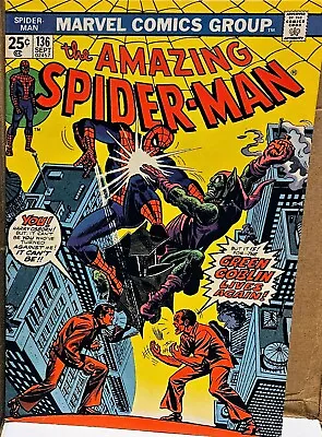 Buy Amazing Spider-Man #136  1st Harry Osborn As Green Goblin Mary Jane Gwen Stacy • 86.97£