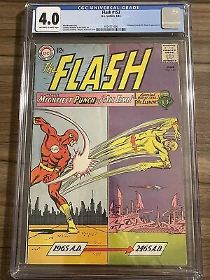 Buy The Flash #153 CGC 4.0 1965 Reverse-Flash, Mr Element Prof Zoom Silver Age • 71.96£