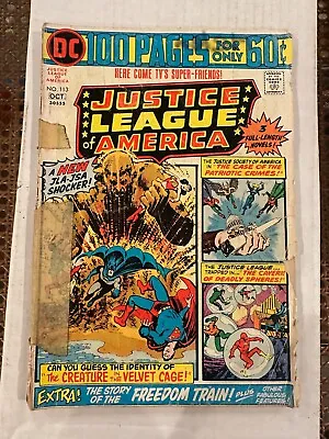 Buy Justice League Of America #113  Comic Book  1st App Of New Sandman • 1.82£