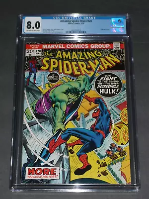 Buy CGC 8.0 OW-WP - Amazing Spiderman #120 Hulk Appearance • 158.11£