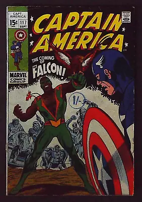 Buy CAPTAIN AMERICA #117 (1969) -1st App Falcon Sam Wilson - VG + (4.5)  Back Issue • 249.99£