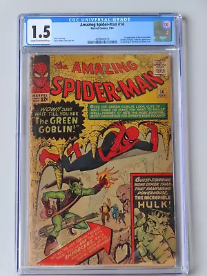 Buy Amazing Spider-Man #14 (1964) - CGC 1.5 - Huge Silver Age Key - 1st Green Goblin • 688.27£