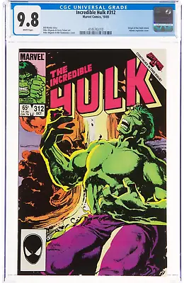 Buy 🔥 Incredible Hulk #312 CGC 9.8 WP NM/MT Marvel Comics 1985 Origin Retold Vol 1 • 125.52£