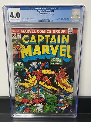 Buy Captain Marvel #27 CGC 4.0 (Marvel 1973) 2nd  Starfox - Signed By Jim Starlin • 136.06£