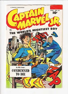 Buy CAPTAIN MARVEL JR. #119 Electric  Chair ELECTROCUTION CV Fawcett Comic 1953 • 239.86£