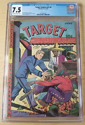 Buy Target Comics Vol 7 #4 - CGC 7.5 OW/W (1946, Novelty Press) Nina Albright Cover • 316.11£