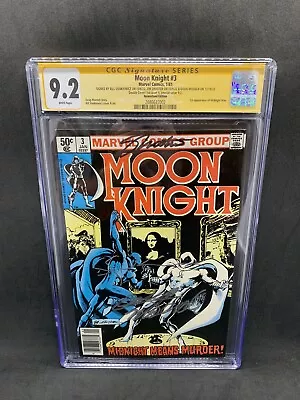 Buy Moon Knight 3 DOUBLE COVER ERROR CGC 9.2 SS Sienkiewicz Signed 3x 1st Appearance • 395.79£