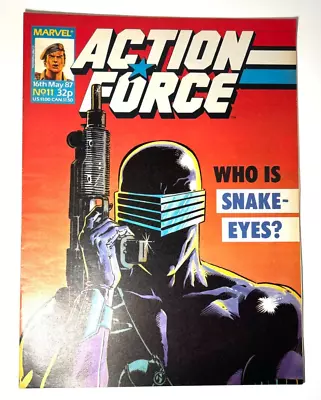 Buy ACTION FORCE GI JOE MARVEL COMICS No 11 May 16th 1987 Who Is Snake Eyes? VGC • 12.95£