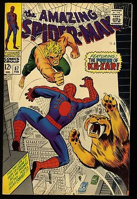 Buy Amazing Spider-Man #57 VF+ 8.5 Ka-Zar Appearance! Romita Cover! Marvel 1968 • 118.25£