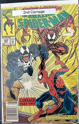Buy Amazing Spider-Man #362 Newsstand 2nd Carnage Fn / VF • 15.81£