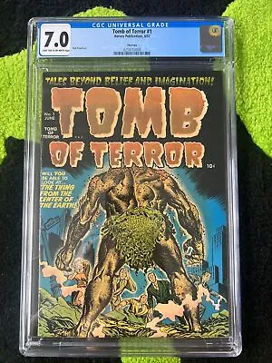 Buy Tomb Of Terror #1 CGC 7.0 Light Tan/Off White Pages File Copy PCH Harvey 1952 • 802.46£
