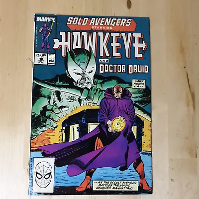 Buy Solo Avengers #10 Starring Hawkeye And Doctor Druid Marvel Comics 1988 • 3.99£