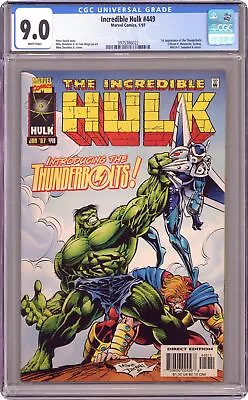 Buy Incredible Hulk #449 CGC 9.0 1997 3975386022 1st App. Thunderbolts • 91.94£