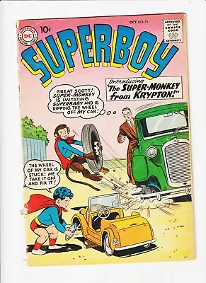 Buy SUPERBOY 76 Superman SILVER Age DC COMIC  1959 1st Apperarance Super-Monkey • 36.19£
