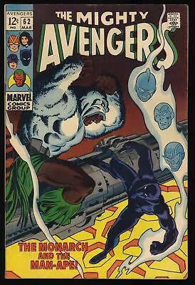 Buy Avengers #62 FN- 5.5 1st Appearance Man-Ape! Black Panther! Marvel 1969 • 41.11£