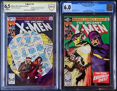 Buy Uncanny X-Men #141 UK Var CBCS 6.5 Verified Signed Claremont & #142 CGC 6.0 • 222.42£