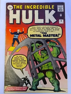 Buy Incredible Hulk #6 Vg+ (4.5) March 1963 Marvel Comics Read <** • 999.99£