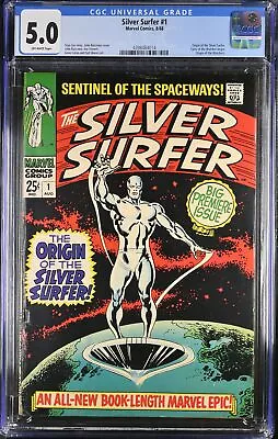 Buy Silver Surfer #1 CGC VG/FN 5.0 Off White Origin Issue 1st Solo Title! Marvel • 438.76£
