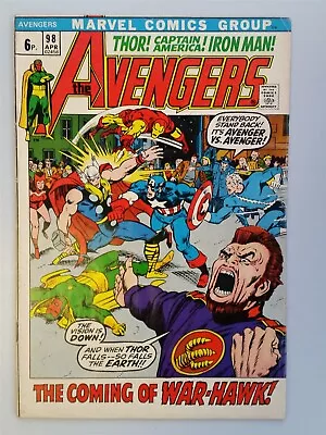 Buy Avengers #98 Vg+ (4.5)scarlet Witch Quicksilver April 1972 Marvel Comics ** • 16.99£