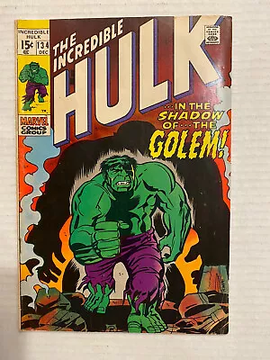 Buy Hulk 134, (Marvel, Dec 1970), 1st Appearance The Golem, 1st Print Top Staple Off • 19£