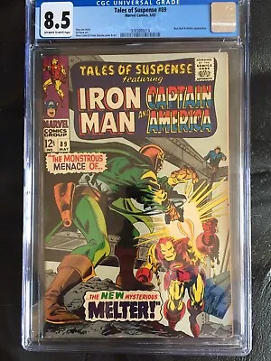 Buy TALES OF SUSPENSE #89 CGC VF+ 8.5; OW-W; Iron Man Cover; Red Skull App.! • 122.69£