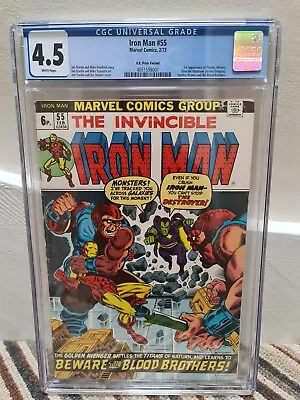 Buy Iron Man #55 (1973) - CGC 4.5 - White Pages - FIRST APPEARANCE OF THANOS - UK • 449.99£