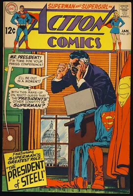 Buy ACTION COMICS #371 1969 VF 8.0 SUPERMAN  The President Of Steel  SUPERGIRL • 27.98£