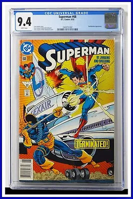 Buy Superman #68 CGC Graded 9.4 DC 1992 Newsstand Edition White Pages Comic Book. • 43.17£