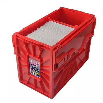 Buy 1 BCW Brand Short Plastic Comic Book Bin Box Heavy Duty With Lid - RED • 27.22£