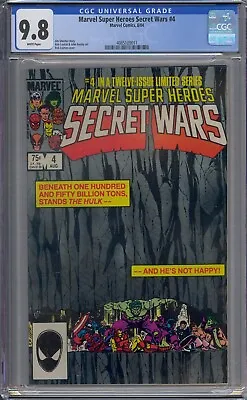 Buy Marvel Super Heroes Secret Wars #4 Cgc 9.8 Hulk Bob Layton White Pages • 197.64£