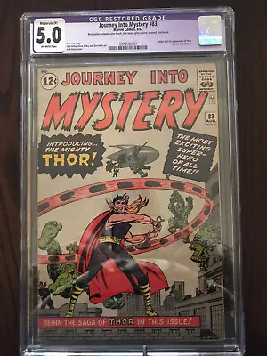 Buy Journey Into Mystery 83 1st THOR Cgc 5.0 Restored No Trimming • 5,500£