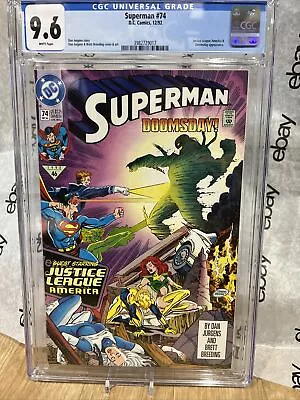 Buy Superman 74 Cgc 9.6 1992 Battles Dooms Day Justice League Appearance White Pages • 36.16£