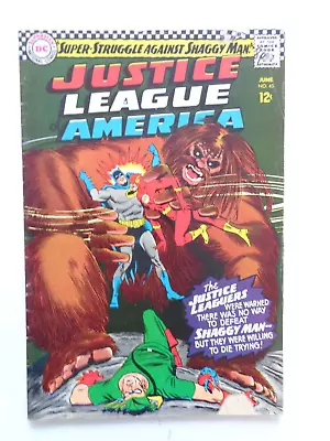 Buy DC COMICS . JUSTICE LEAGUE Of AMERICA  #45 JUNE 1966 . 1ST APP. OF SHAGGY MAN • 9.50£